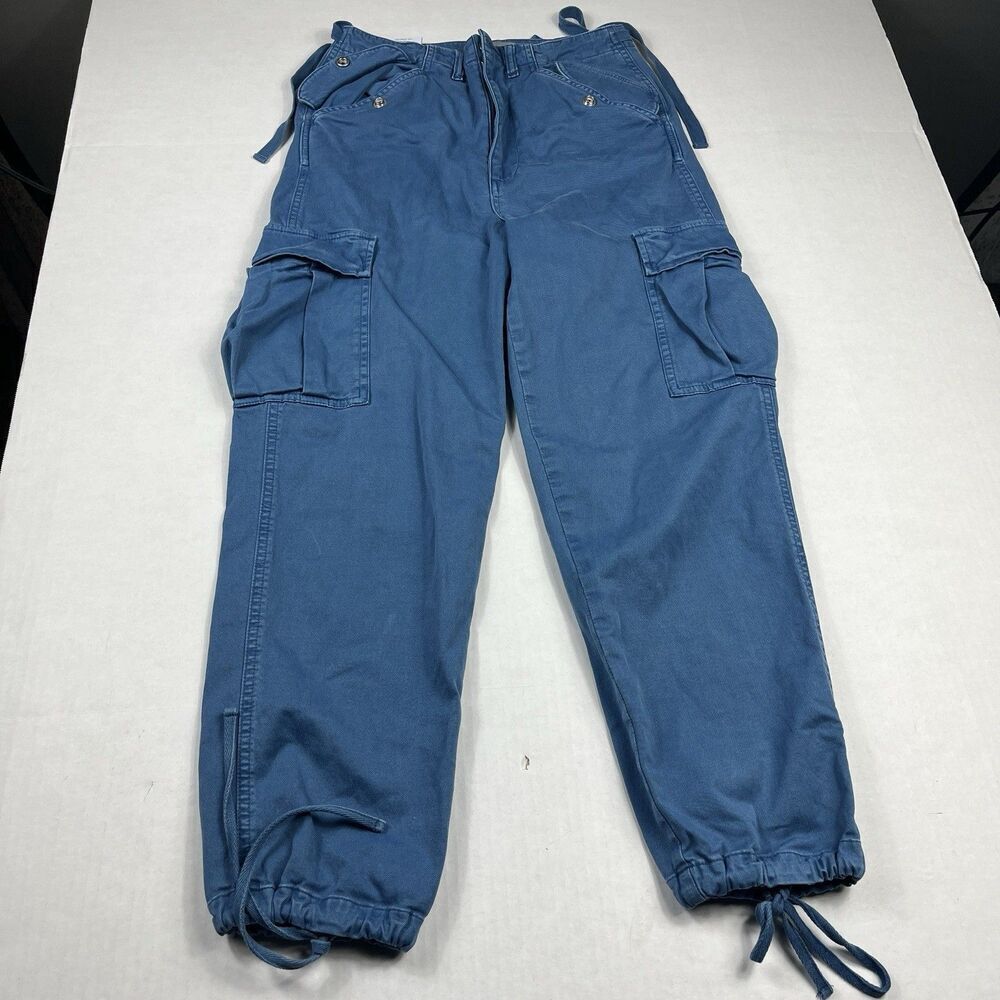 Boyish By HER Kai Cargo Utility Pants Blue Y2K Casual Workwear Military 26 2